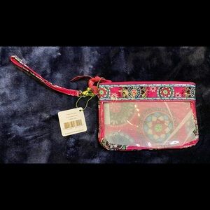 Vera Bradley Clear wristlet Cupcakes Pink pattern NWT